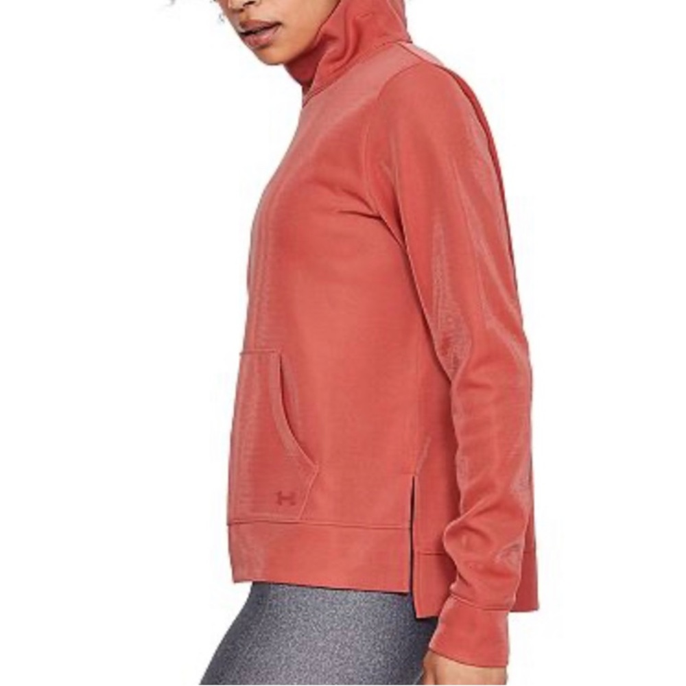 UNDERARMOUR mirage mock-neck orange fleece pullover